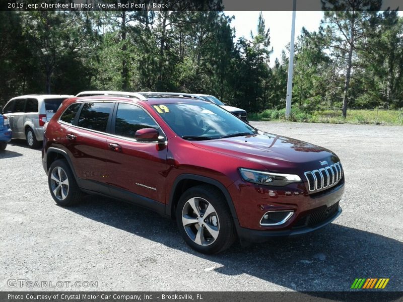 Velvet Red Pearl / Black 2019 Jeep Cherokee Limited
