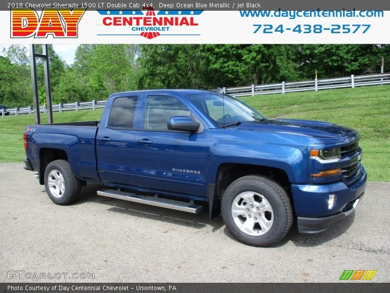 Deep Ocean Blue Metallic / Jet Black 2018 Chevrolet Silverado 1500 LT Double Cab 4x4