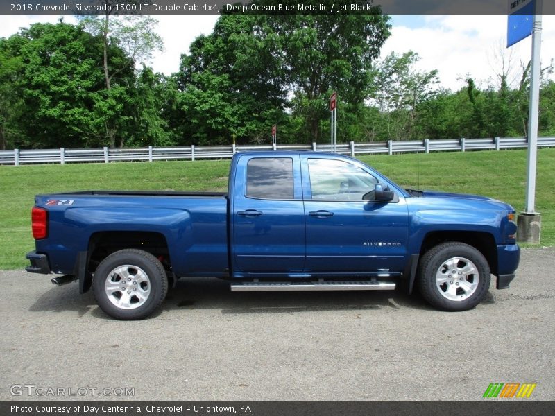 Deep Ocean Blue Metallic / Jet Black 2018 Chevrolet Silverado 1500 LT Double Cab 4x4