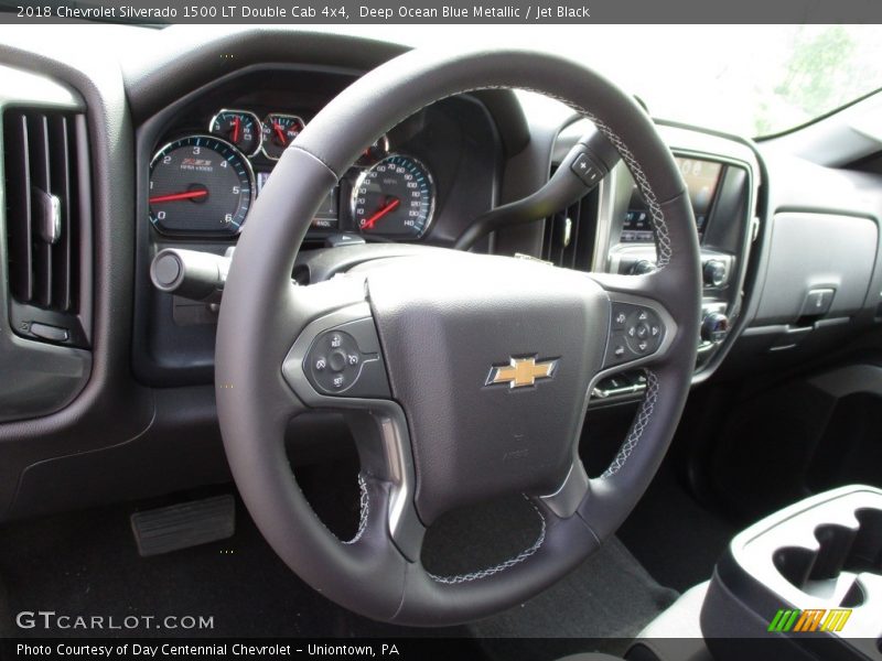 Deep Ocean Blue Metallic / Jet Black 2018 Chevrolet Silverado 1500 LT Double Cab 4x4