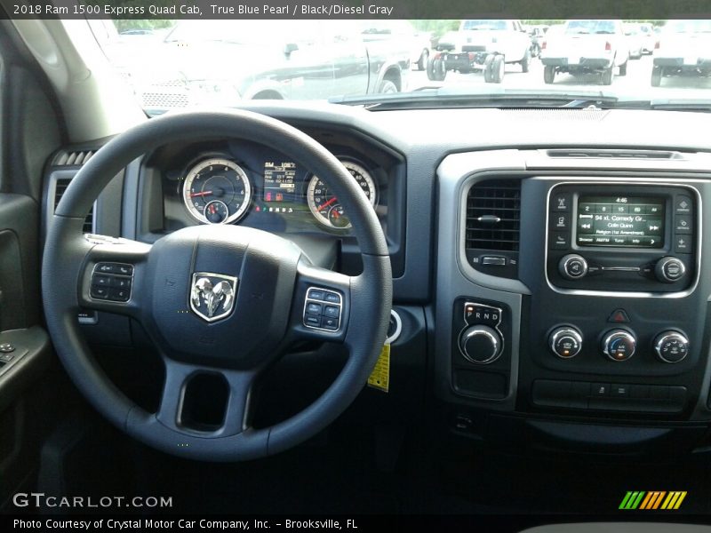 True Blue Pearl / Black/Diesel Gray 2018 Ram 1500 Express Quad Cab