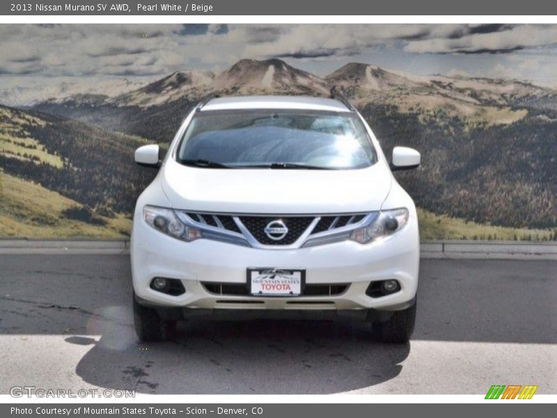 Pearl White / Beige 2013 Nissan Murano SV AWD