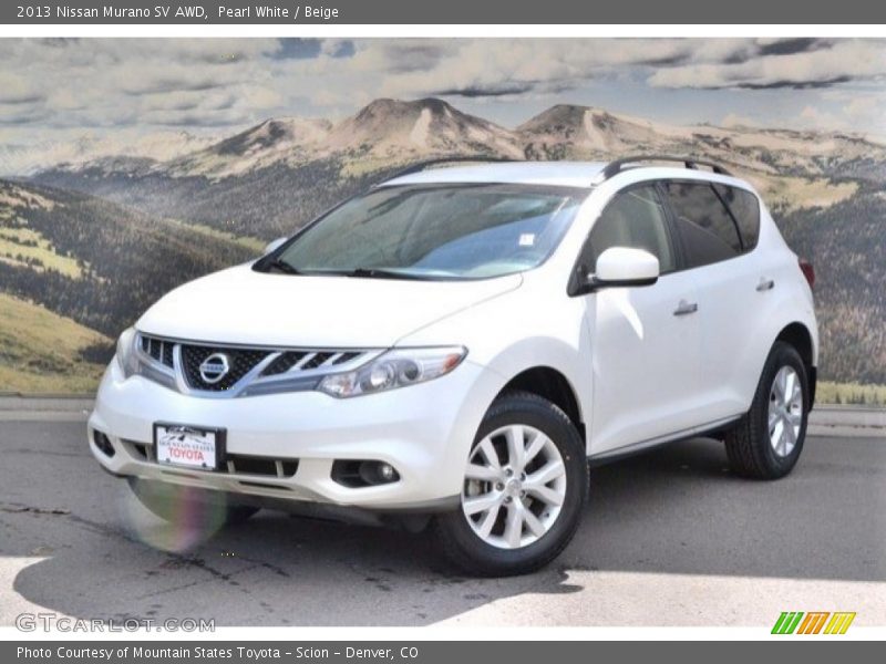 Pearl White / Beige 2013 Nissan Murano SV AWD