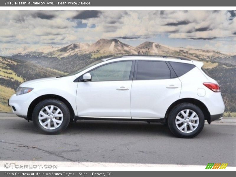 Pearl White / Beige 2013 Nissan Murano SV AWD