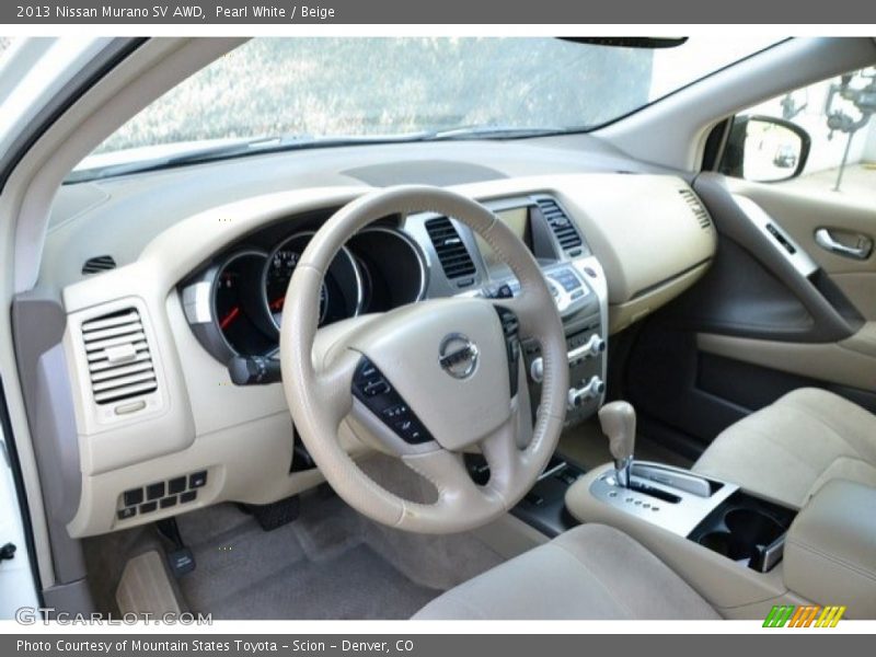 Pearl White / Beige 2013 Nissan Murano SV AWD