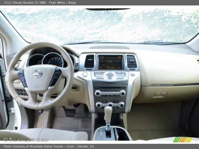 Pearl White / Beige 2013 Nissan Murano SV AWD