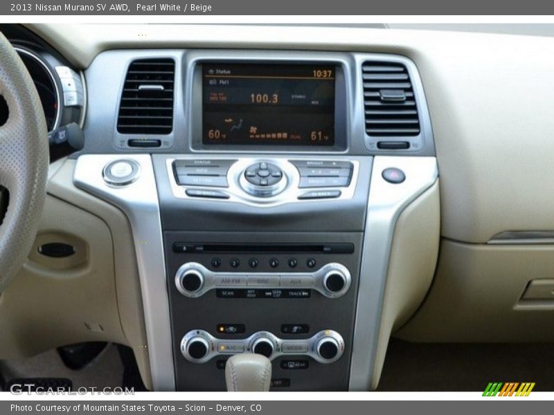 Pearl White / Beige 2013 Nissan Murano SV AWD