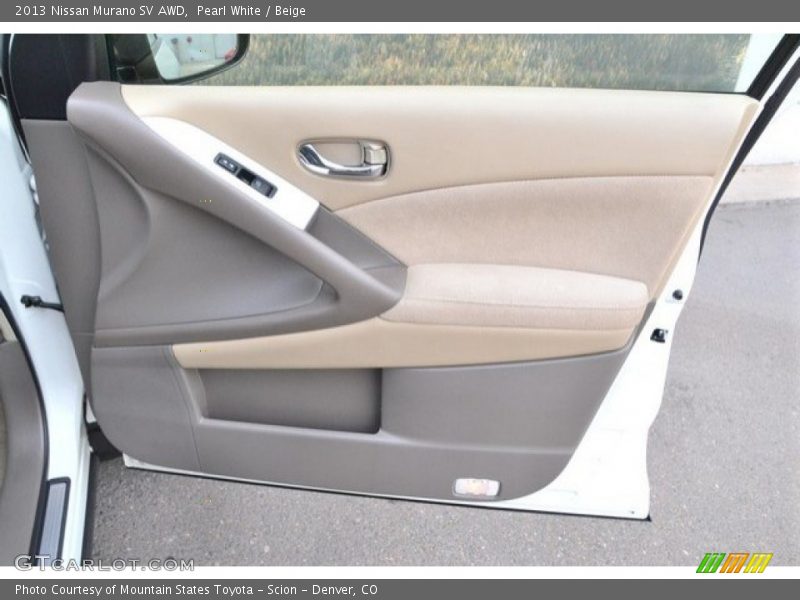 Pearl White / Beige 2013 Nissan Murano SV AWD