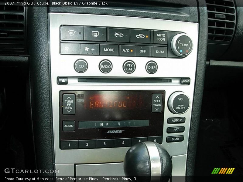 Black Obsidian / Graphite Black 2007 Infiniti G 35 Coupe