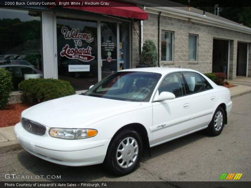 Bright White / Medium Gray 2000 Buick Century Custom