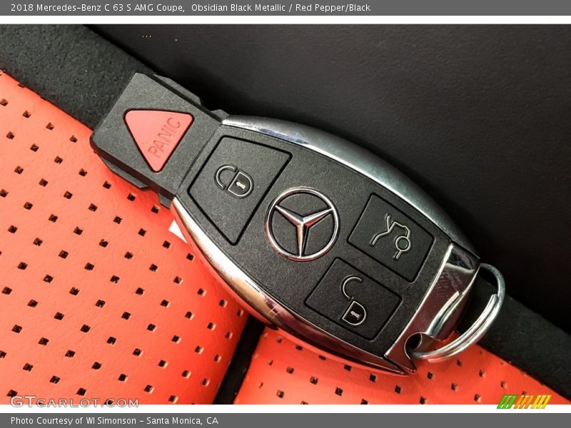 Obsidian Black Metallic / Red Pepper/Black 2018 Mercedes-Benz C 63 S AMG Coupe