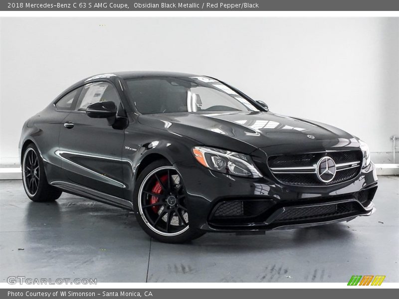 Obsidian Black Metallic / Red Pepper/Black 2018 Mercedes-Benz C 63 S AMG Coupe