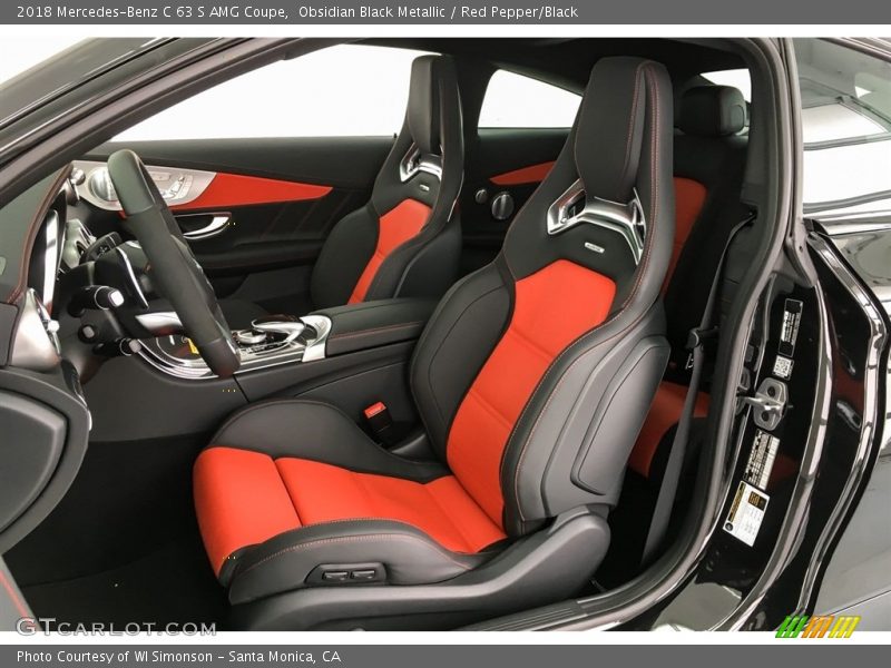 Obsidian Black Metallic / Red Pepper/Black 2018 Mercedes-Benz C 63 S AMG Coupe