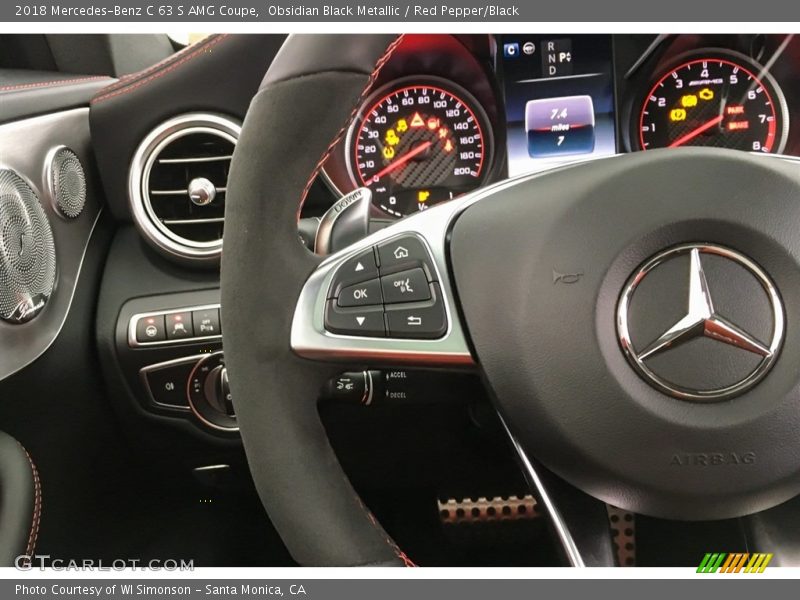 Obsidian Black Metallic / Red Pepper/Black 2018 Mercedes-Benz C 63 S AMG Coupe