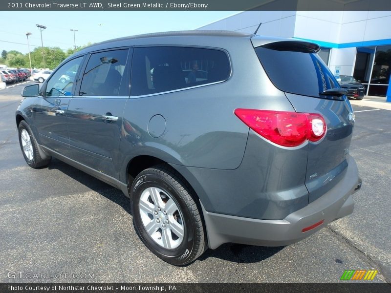 Steel Green Metallic / Ebony/Ebony 2011 Chevrolet Traverse LT AWD