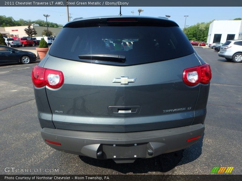 Steel Green Metallic / Ebony/Ebony 2011 Chevrolet Traverse LT AWD