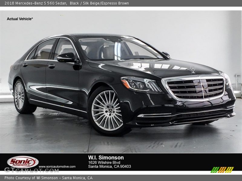 Black / Silk Beige/Espresso Brown 2018 Mercedes-Benz S 560 Sedan