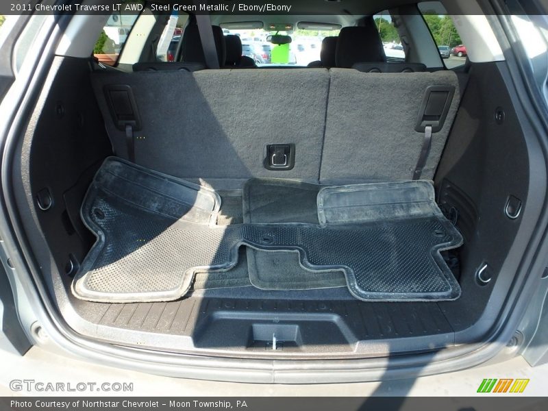 Steel Green Metallic / Ebony/Ebony 2011 Chevrolet Traverse LT AWD
