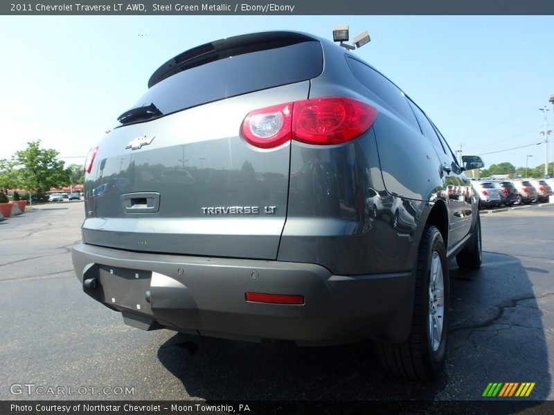 Steel Green Metallic / Ebony/Ebony 2011 Chevrolet Traverse LT AWD