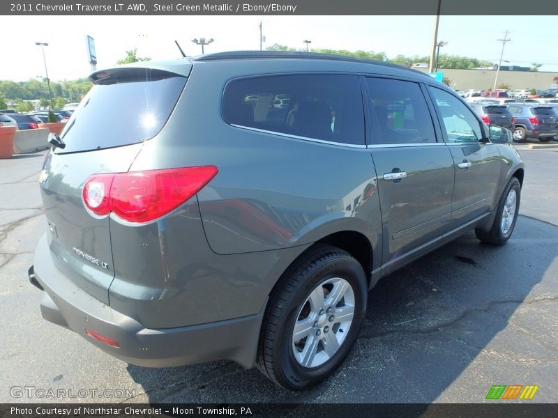 Steel Green Metallic / Ebony/Ebony 2011 Chevrolet Traverse LT AWD