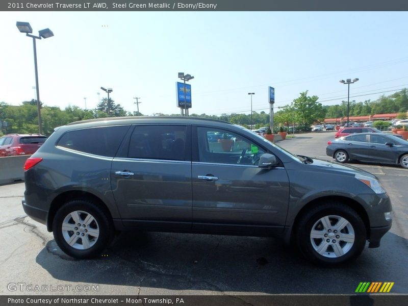Steel Green Metallic / Ebony/Ebony 2011 Chevrolet Traverse LT AWD