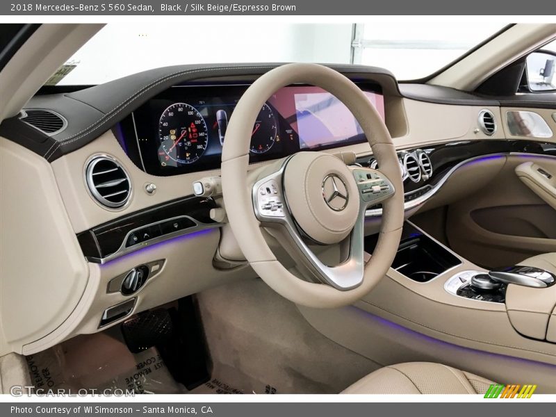 Black / Silk Beige/Espresso Brown 2018 Mercedes-Benz S 560 Sedan