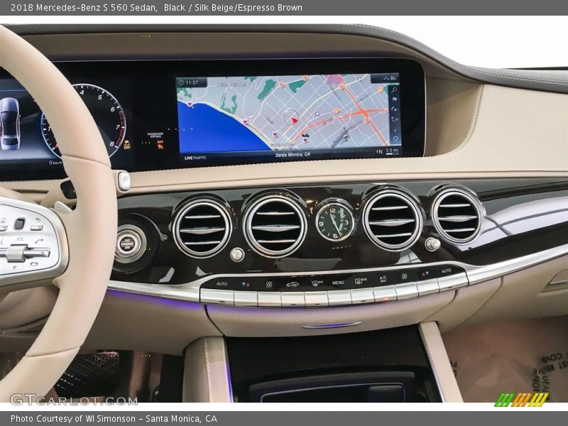 Black / Silk Beige/Espresso Brown 2018 Mercedes-Benz S 560 Sedan