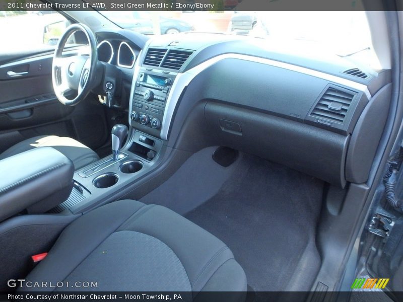 Steel Green Metallic / Ebony/Ebony 2011 Chevrolet Traverse LT AWD