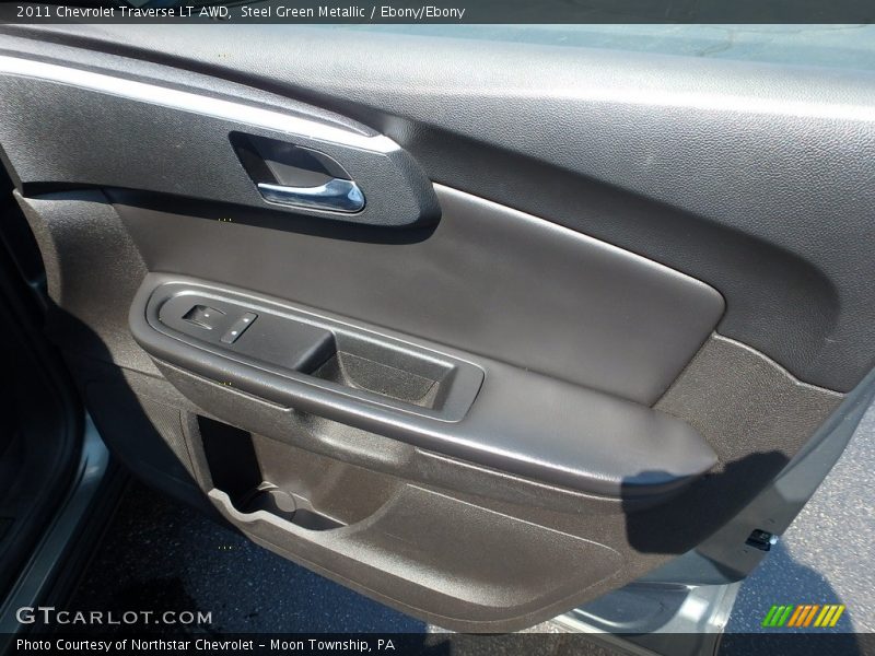 Steel Green Metallic / Ebony/Ebony 2011 Chevrolet Traverse LT AWD