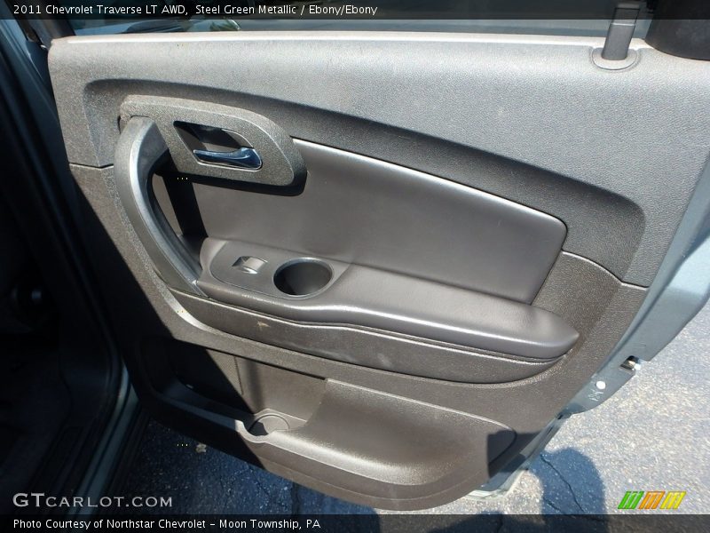 Steel Green Metallic / Ebony/Ebony 2011 Chevrolet Traverse LT AWD