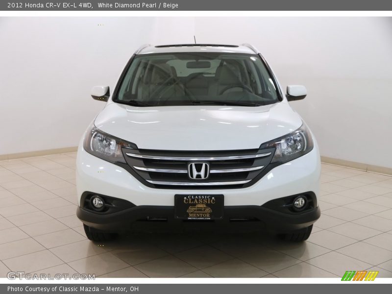 White Diamond Pearl / Beige 2012 Honda CR-V EX-L 4WD