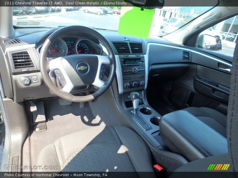 Steel Green Metallic / Ebony/Ebony 2011 Chevrolet Traverse LT AWD