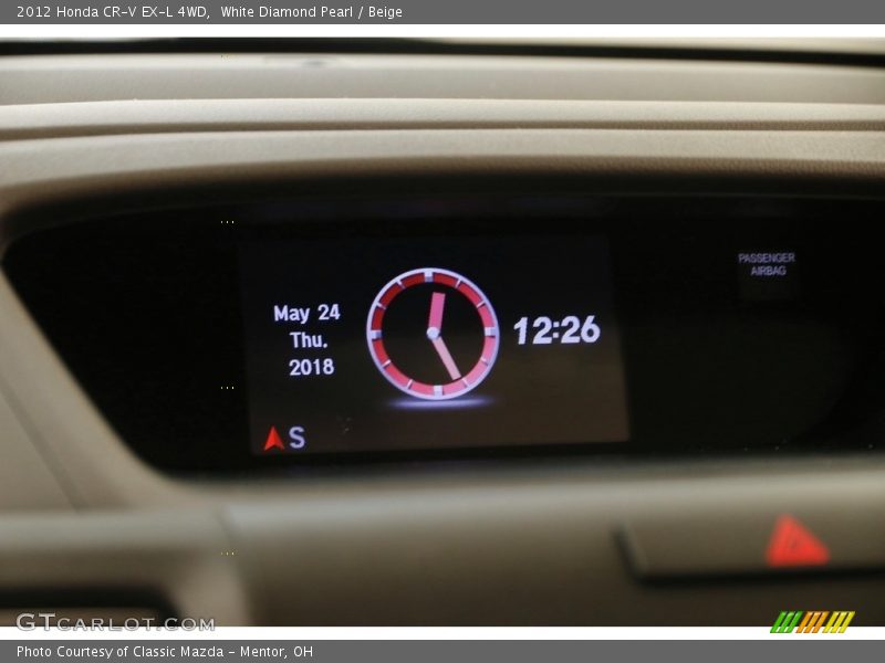 White Diamond Pearl / Beige 2012 Honda CR-V EX-L 4WD