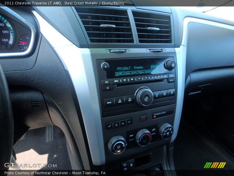 Steel Green Metallic / Ebony/Ebony 2011 Chevrolet Traverse LT AWD