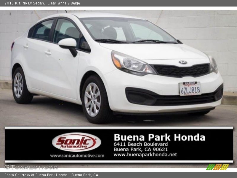 Clear White / Beige 2013 Kia Rio LX Sedan
