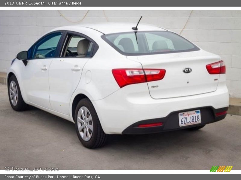 Clear White / Beige 2013 Kia Rio LX Sedan