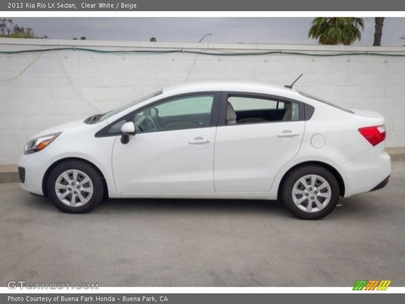 Clear White / Beige 2013 Kia Rio LX Sedan