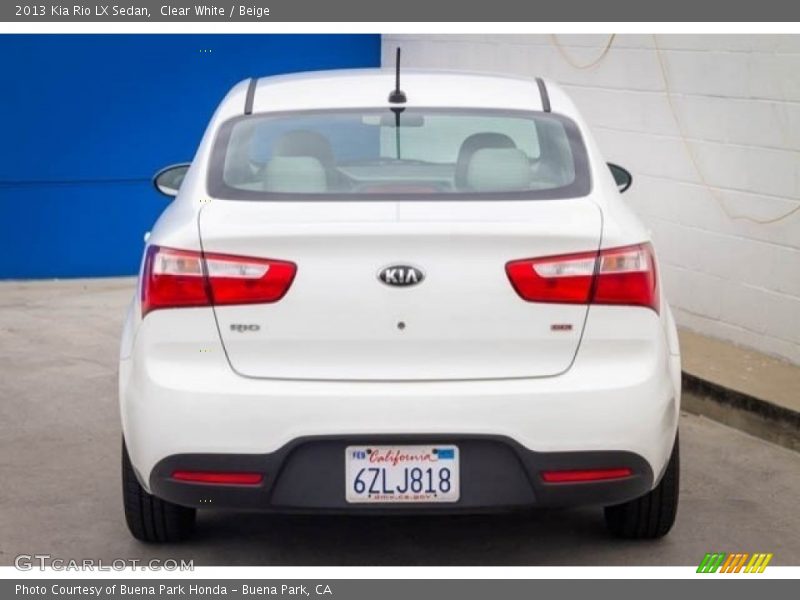 Clear White / Beige 2013 Kia Rio LX Sedan