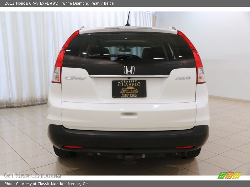 White Diamond Pearl / Beige 2012 Honda CR-V EX-L 4WD