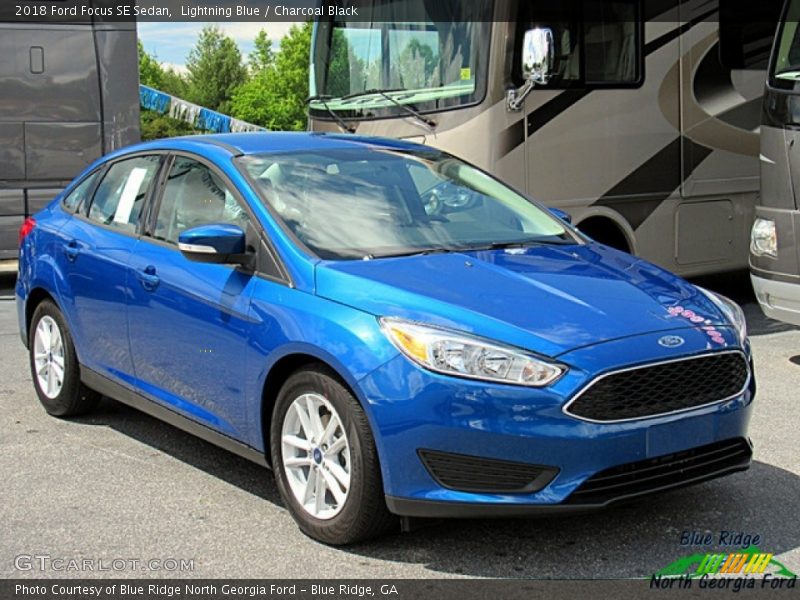 Lightning Blue / Charcoal Black 2018 Ford Focus SE Sedan