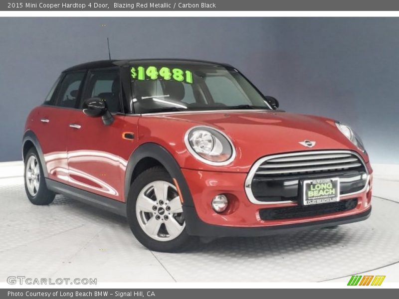 Blazing Red Metallic / Carbon Black 2015 Mini Cooper Hardtop 4 Door
