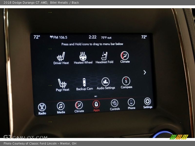 Billet Metallic / Black 2018 Dodge Durango GT AWD