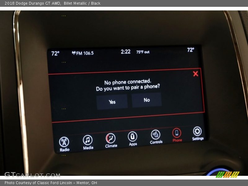 Billet Metallic / Black 2018 Dodge Durango GT AWD