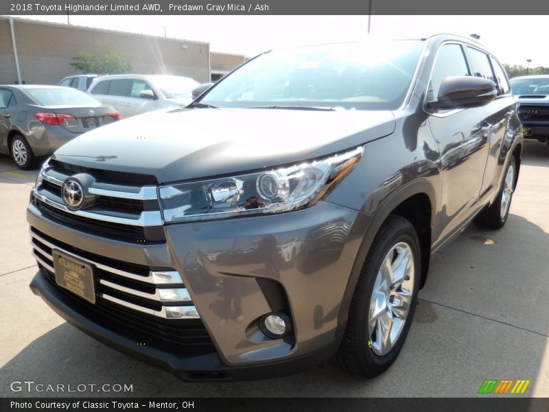 Predawn Gray Mica / Ash 2018 Toyota Highlander Limited AWD