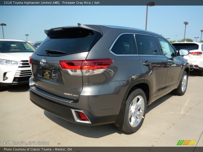 Predawn Gray Mica / Ash 2018 Toyota Highlander Limited AWD