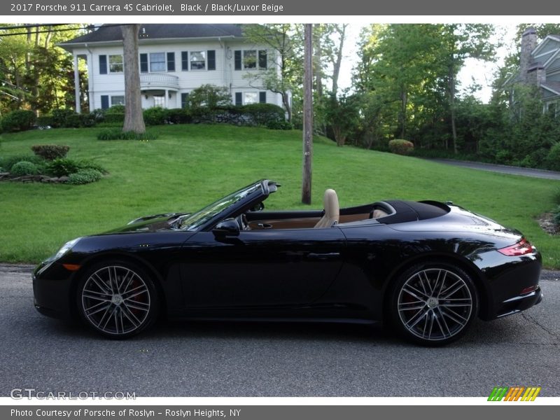 Black / Black/Luxor Beige 2017 Porsche 911 Carrera 4S Cabriolet