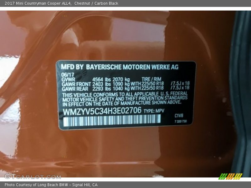 Chestnut / Carbon Black 2017 Mini Countryman Cooper ALL4