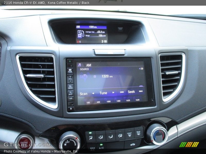 Kona Coffee Metallic / Black 2016 Honda CR-V EX AWD