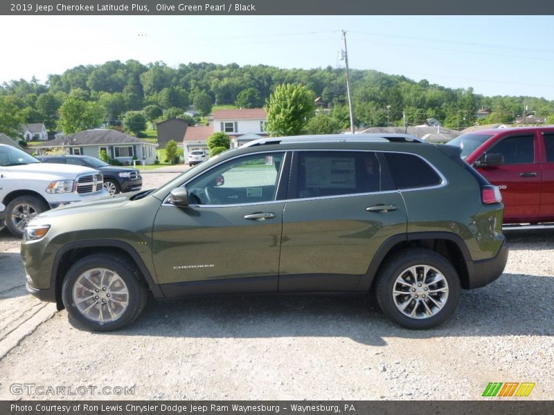 Olive Green Pearl / Black 2019 Jeep Cherokee Latitude Plus