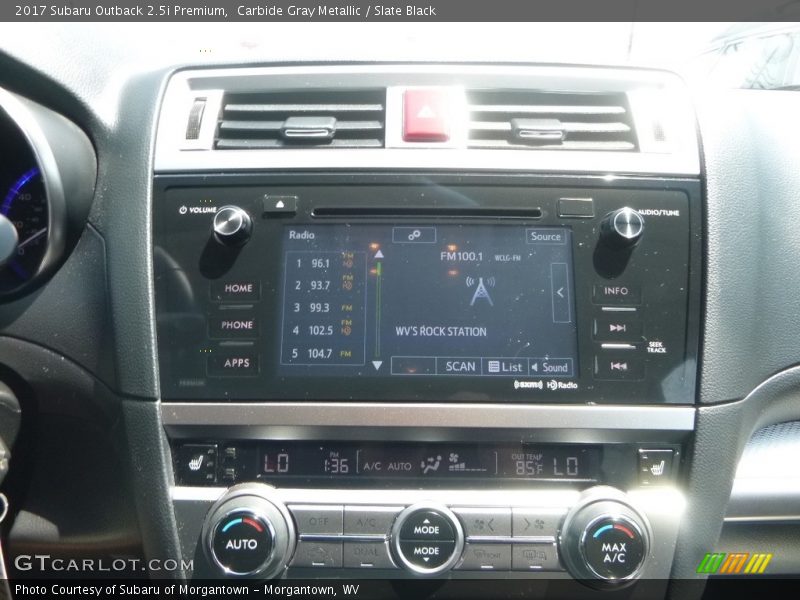 Carbide Gray Metallic / Slate Black 2017 Subaru Outback 2.5i Premium